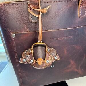 Western Leather Purse Charm Leather Saddle Keychain NeW FAST SHIP Bag Flair